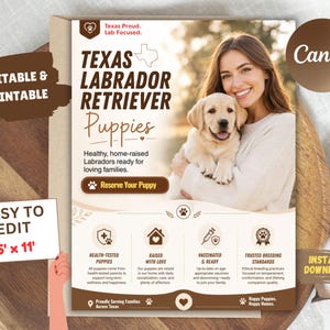 Dog Breeder Flyer | Dog For Sale Flyer | Puppies For Sale Flyer | Editable Canva Template | Puppy Breeder Flyer | Pet Business Marketing