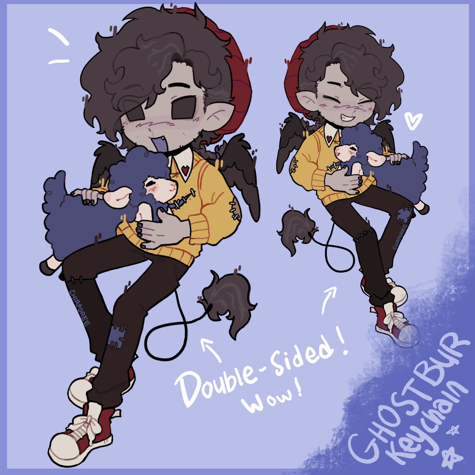 DSMP Ghostbur Double-sided Transluscent Acrylic Keychain - Etsy UK