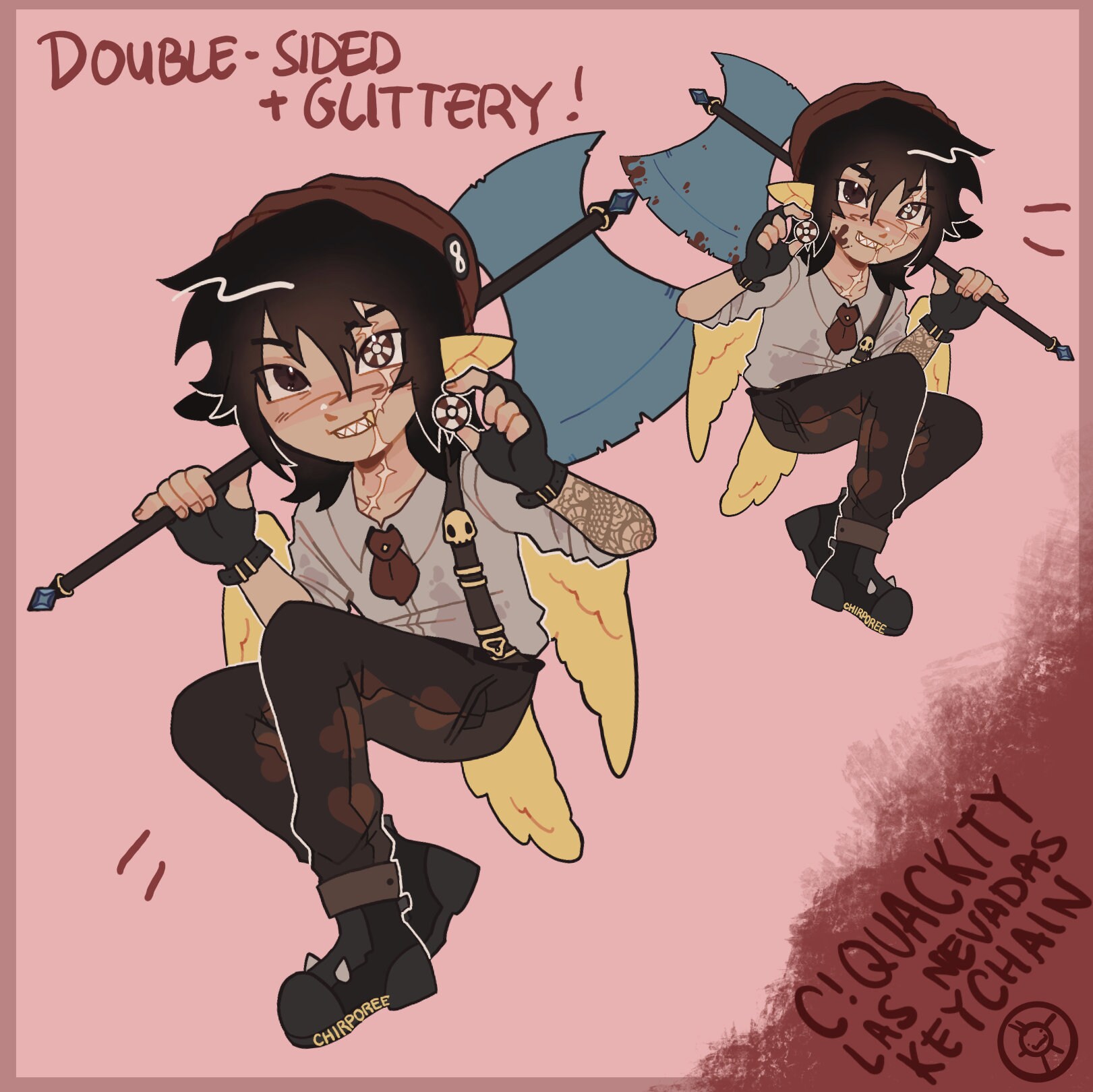 DSMP Las Nevadas Cquackity Glitter Keychain - Etsy UK