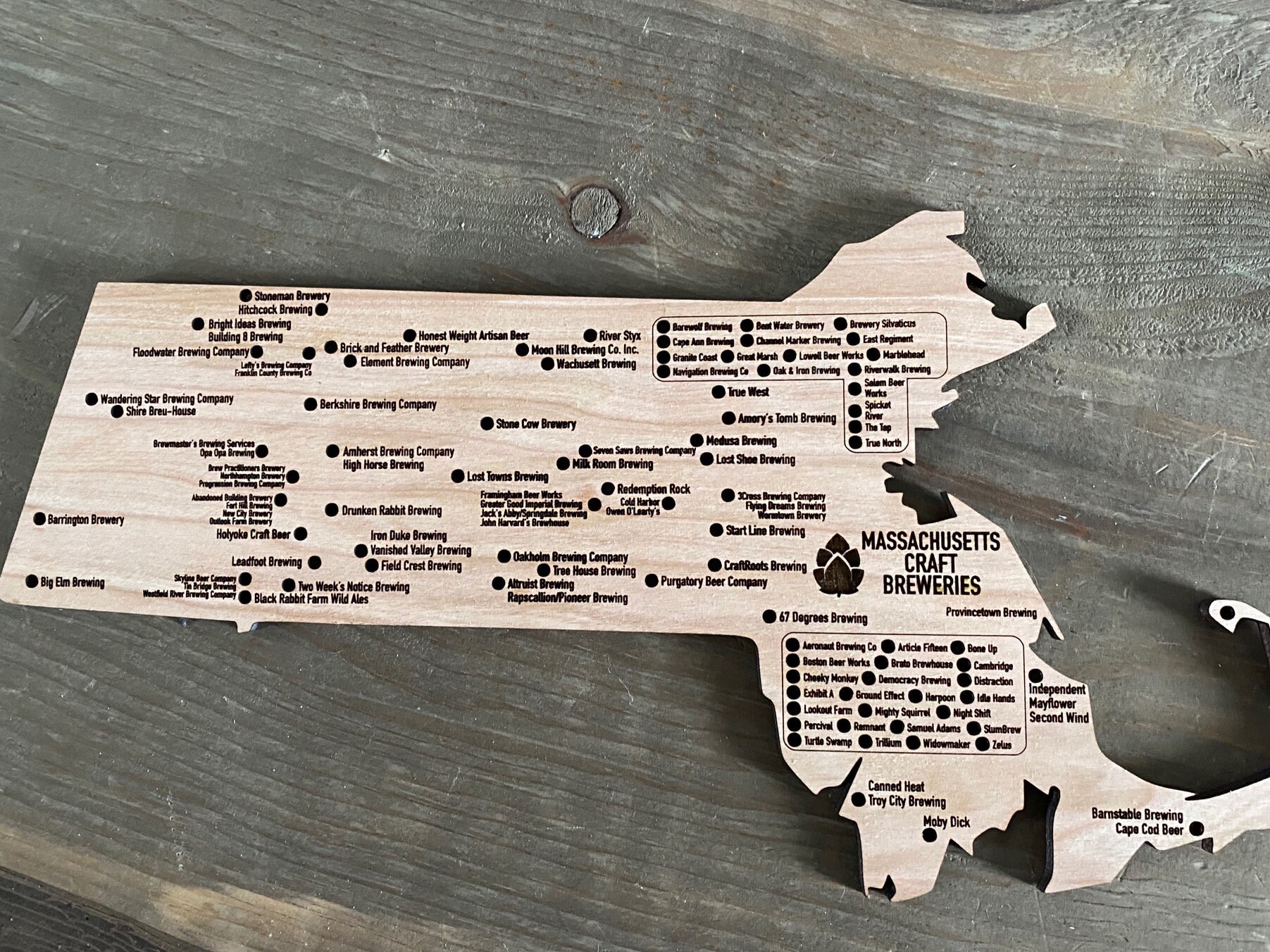Massachusetts State Craft Brewery Sign-Choose Your Wood