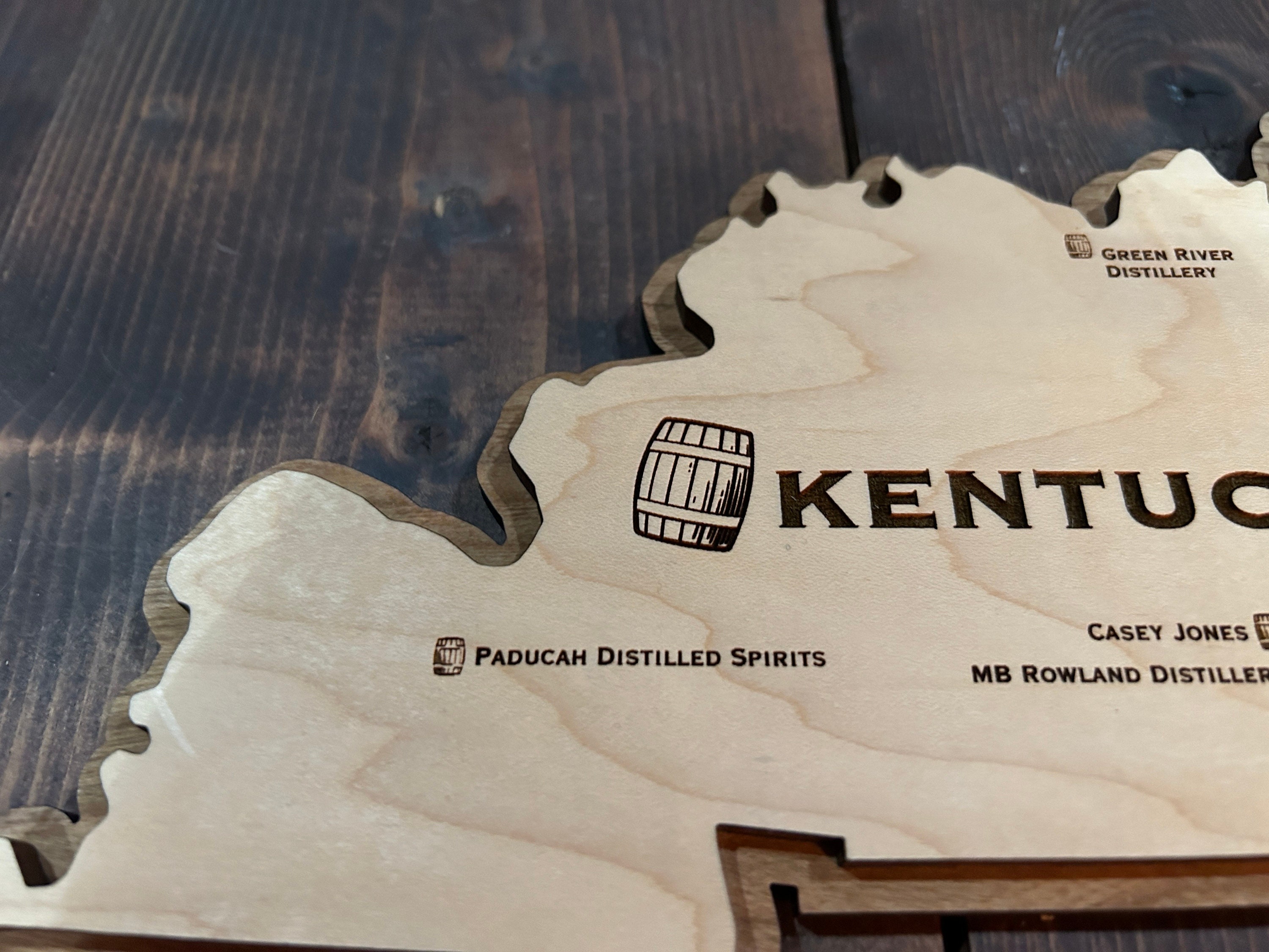 Kentucky Bourbon Distilleries Sign I Kentucky Bourbon Map - Etsy