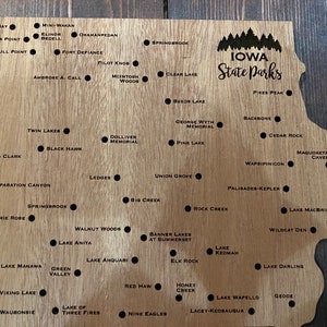 Iowa State Parks Sign I Iowa State Park Map-Choose Your Wood