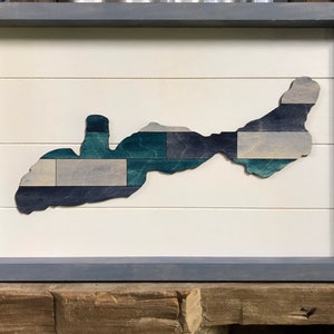 Handmade Lake Geneva Wisconsin Lake Plank Framed Wood Sign