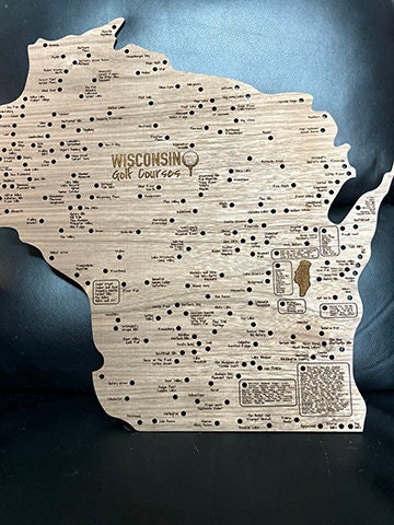 Wisconsin Golf Course Map Sign-Choose Your Wood