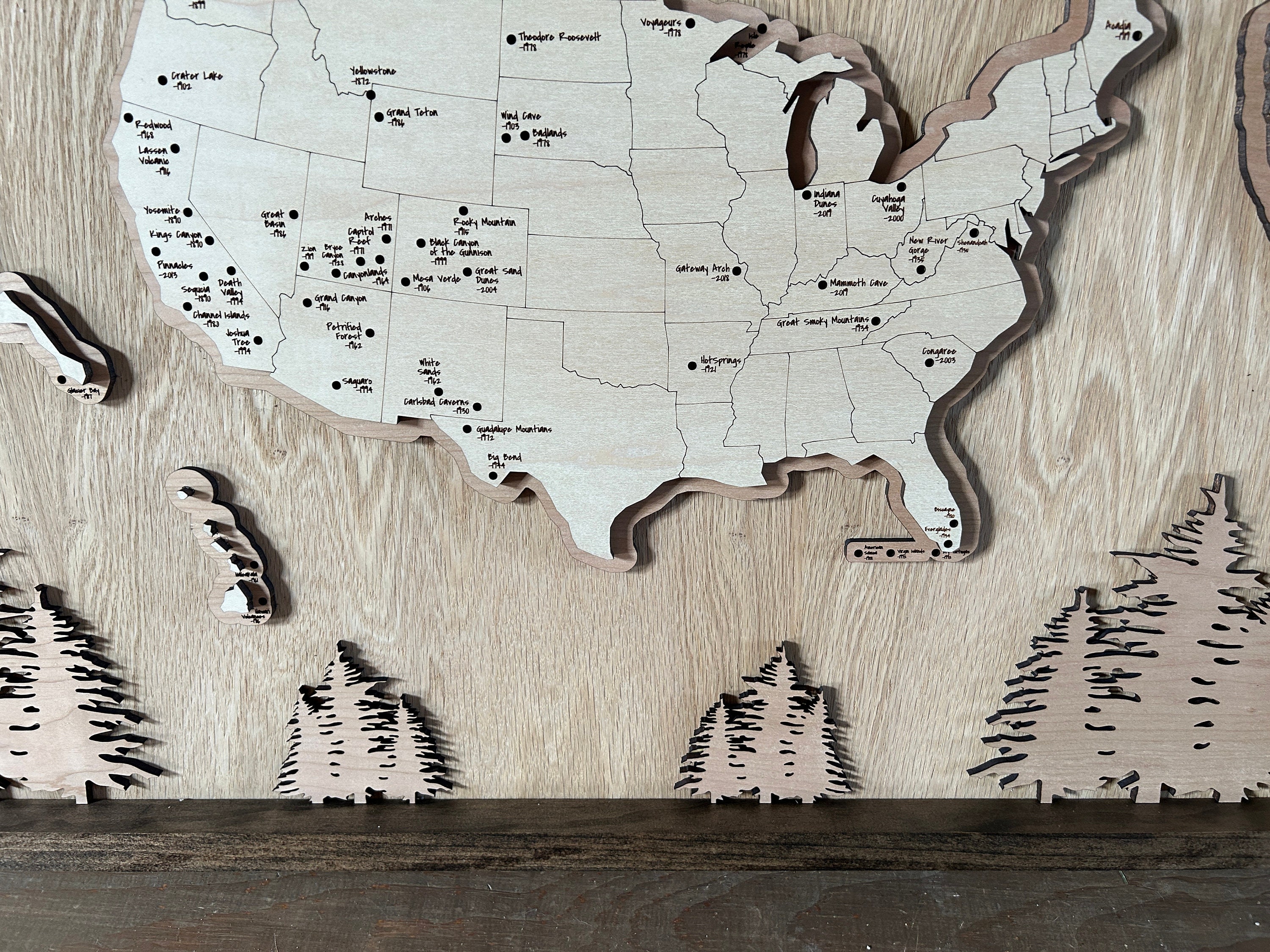 National Parks Map - Etsy
