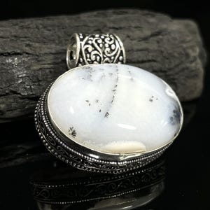Dendritic Opal Pendant Cabochon Pendant Dendritic Opal Gemstone Vintage Pendants Handmade 925 Sterling Silver Jewelry Pendant Gift For Her