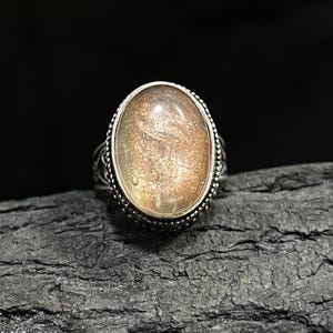 Orange Sunstone Ring Sunstone Silver Ring 925 Sterling Silver Ring Gemstone Ring Handmade Sunstone Loose Gemstone Ring Gift For Her