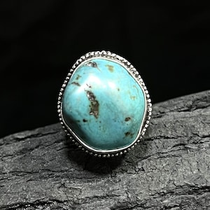 Schöner Türkis Ring Türkis Silber Ring 925 Sterling Silber Ring Edelstein Ring Türkis Edelstein Ring Geschenk für Sie