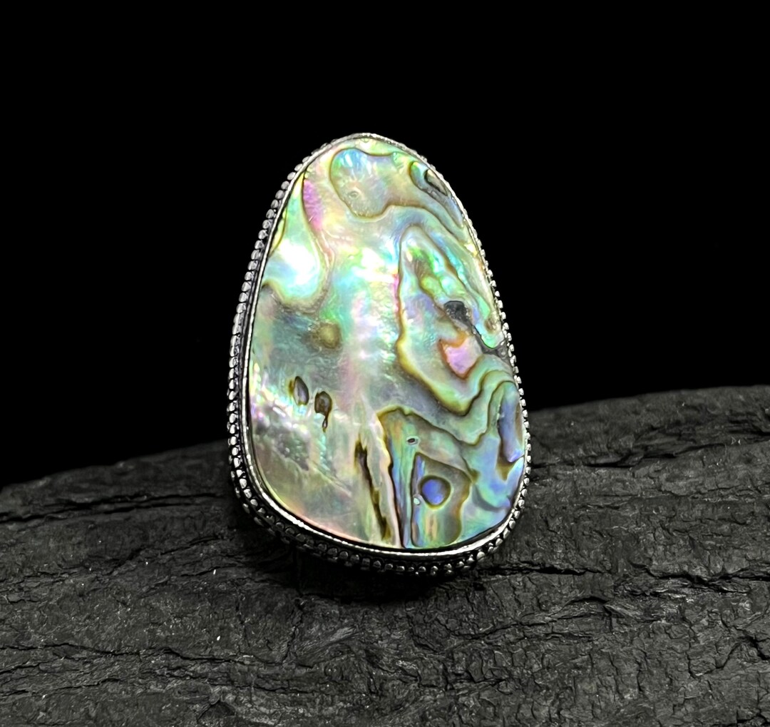 Gorgeous Abalone Shell Ring Abalone Shell Silver Ring 925 Sterling ...