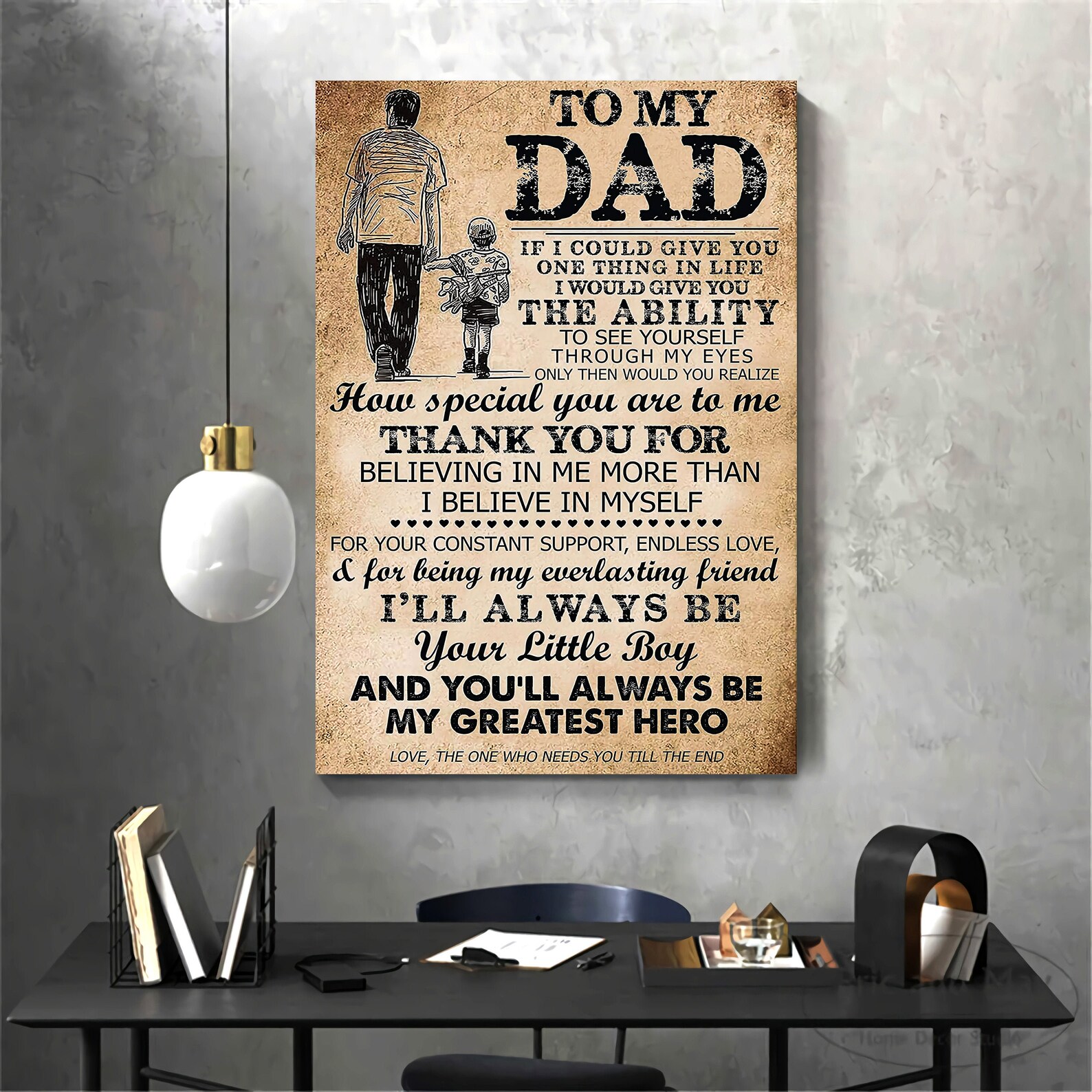 To My Dad Canvas Art To my dad poster dear dad poster Etsy