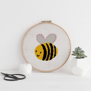 Bumble Bee Kreuzstichmuster PDF – Spring Bee – Quick Stitch Project – Honey Bee – DIY Geschenk – Schnell – Einfach