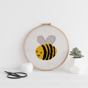 Süße Biene Kreuzstich Muster PDF – Spring Bee – Quick Stitch Projekt – Honey Bee – DIY Geschenk – Schnell – Einfach