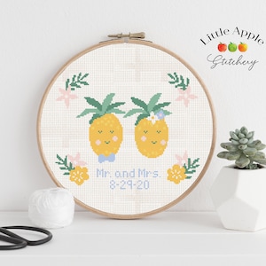 Pineapple Cross Stitch Pattern - Wedding - Just Married