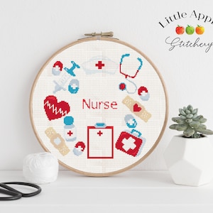 Nurse Cross Stitch Pattern PDF – Essential worker nursing - Easy cross stitch