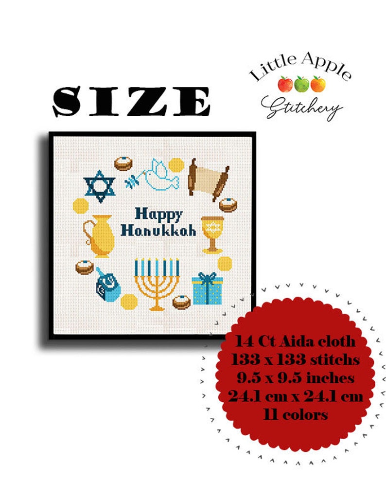 Hanukkah Cross Stitch Pattern Festival of Lights Jewish Etsy España