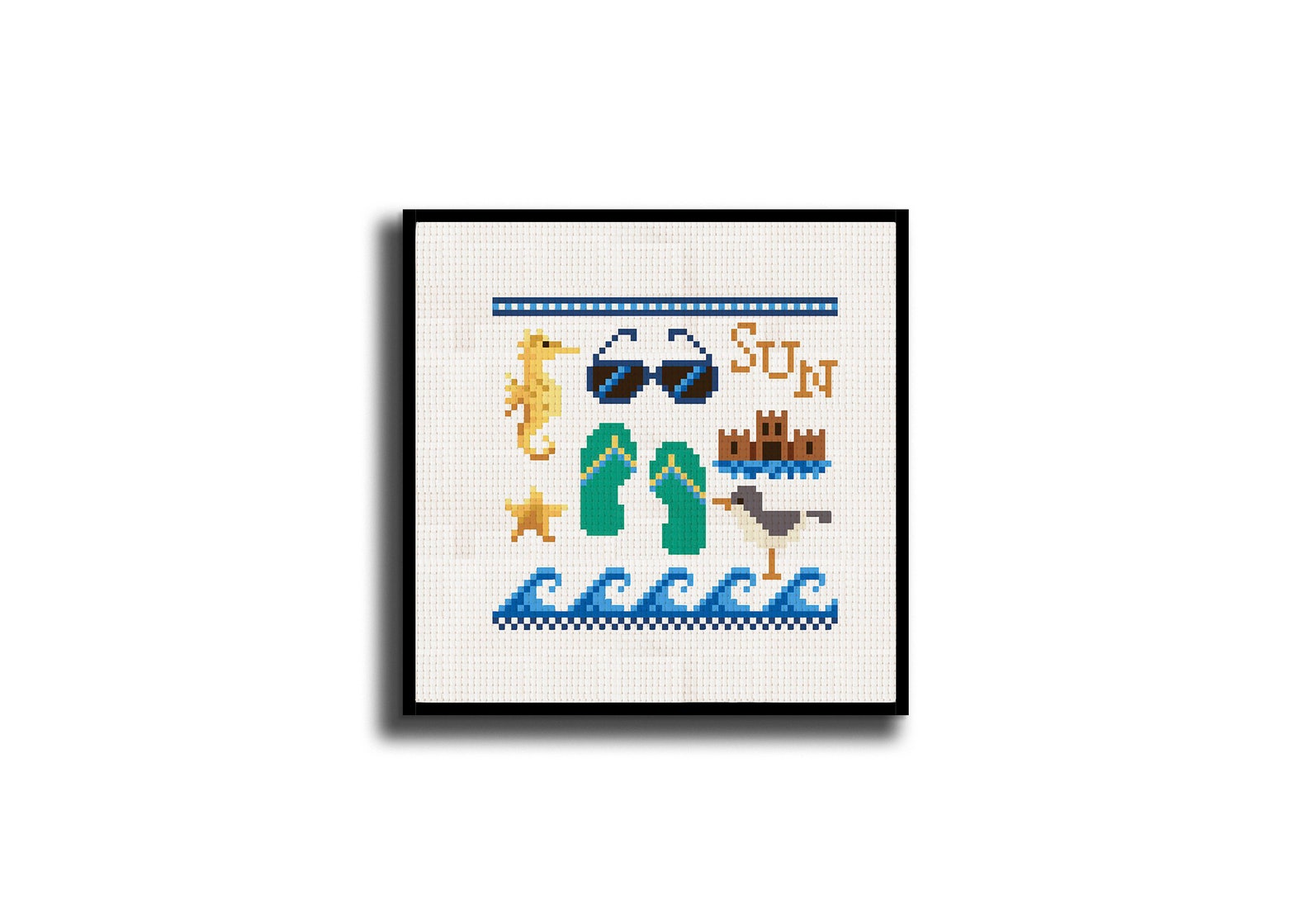 Beach Cross Stitch summer easy Etsy
