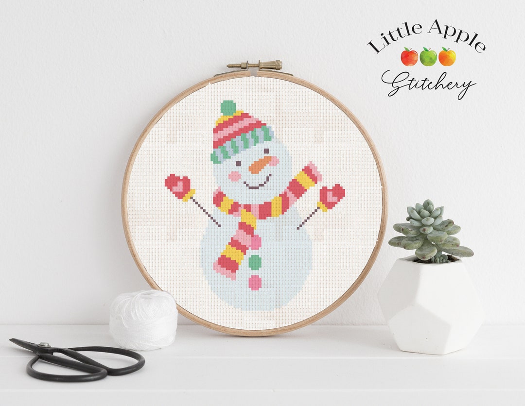 Snowman Cross Stitch Pattern PDF – Christmas – Quick Stitch Project - Etsy