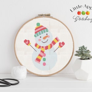 Snowman Cross Stitch Pattern PDF – Christmas – Quick Stitch Project