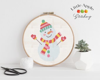 Snowman Cross Stitch Pattern PDF – Christmas – Quick Stitch Project