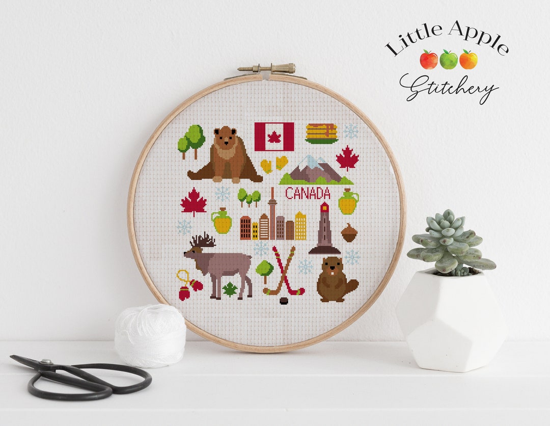Canada Cross Stitch Pattern PDF Canadian Flag Etsy
