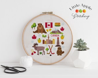 Canada Cross Stitch Pattern PDF – Canadian flag