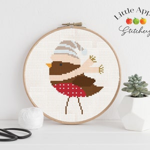 Little Bird Cross Stitch Pattern PDF – Christmas bird winter – Quick Stitch Project