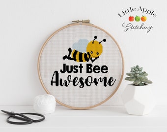 Modèle de point de croix bourdon - « Just Bee Awesome » (Modèle PDF)