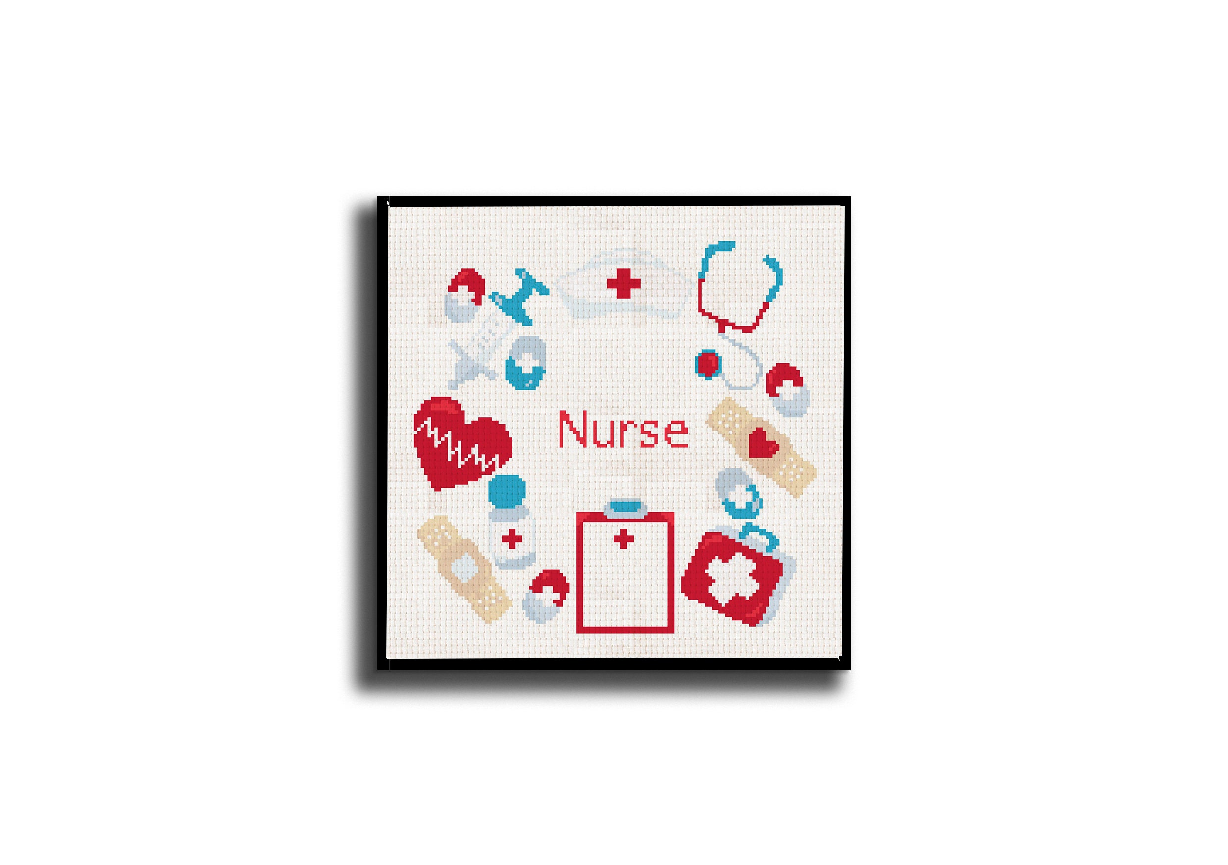 Nurse Cross Stitch Pattern PDF Essential Worker Nursing Etsy