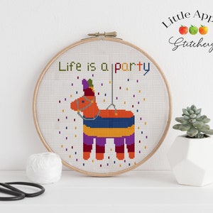 Pinata cross Stitch Pattern PDF – fun sayings