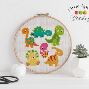 Dino cross Stitch Pattern PDF