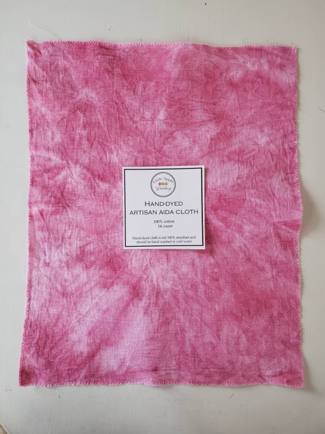 Pink dyed aida cloth 14 count handdyed aida cloth Etsy