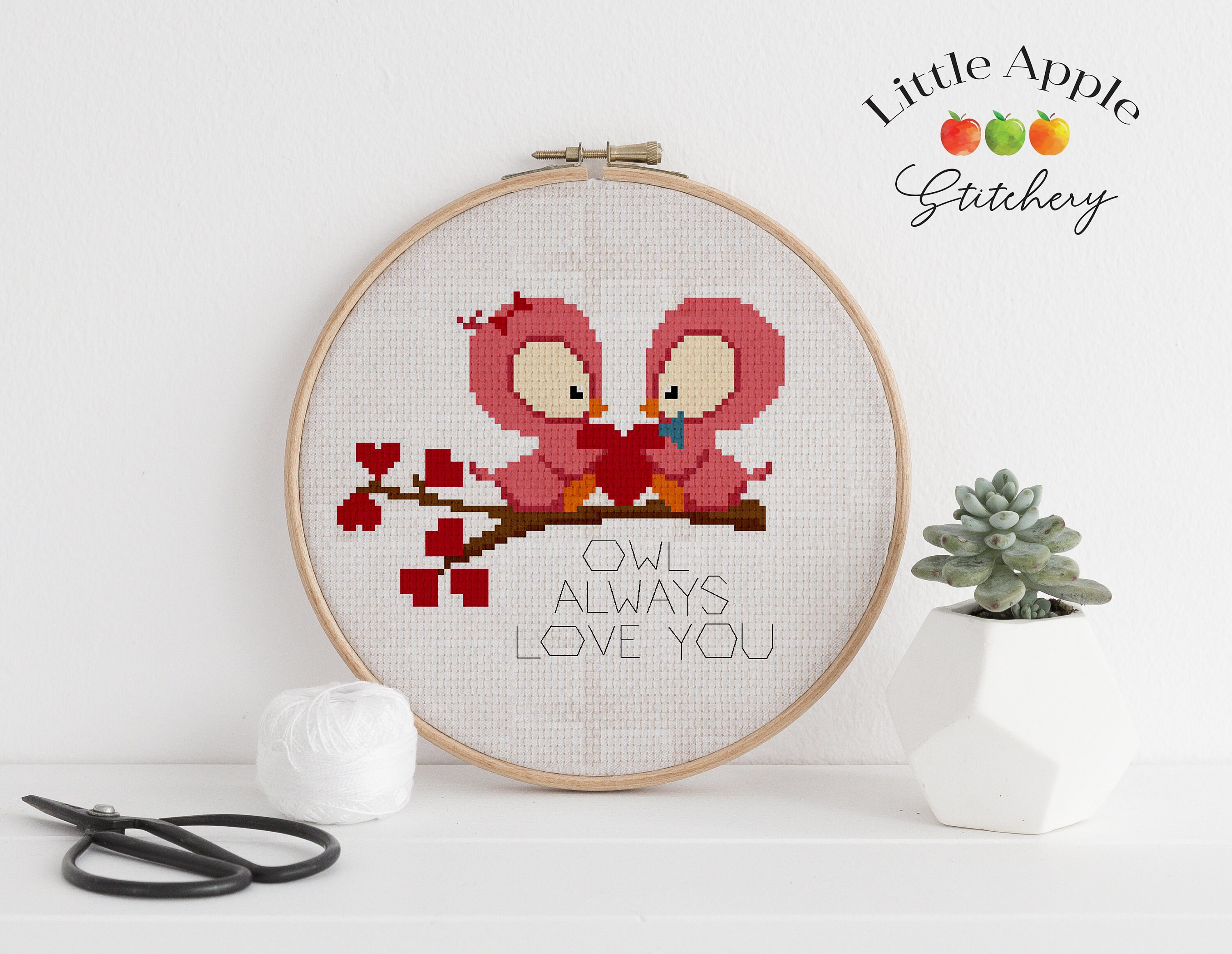 Love Birds Cross Stitch Pattern PDF Valentines Etsy UK