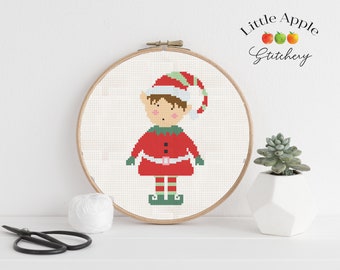 Elf Cross Stitch Pattern PDF – Christmas Elves – Quick Stitch Project