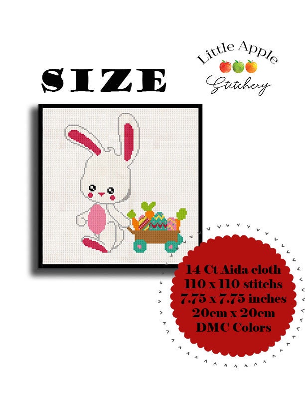Bunny Cross Stitch Pattern PDF Easter Etsy