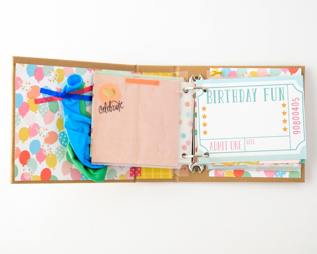 SALE / Party Mini Scrapbook 6x6 premade Scrapbook, Junk Journal