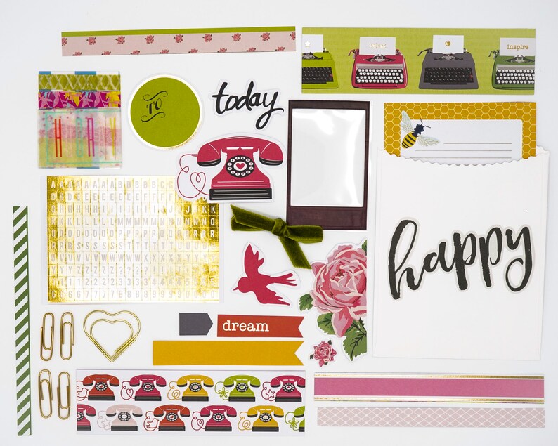 Tickled Pink Album Kit scrapbook kit, pocket album kit, scrapbook supplies, ephemera, girl scrapbook, love scrapbook, family album 4x6
