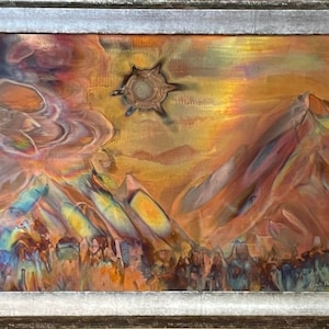 Sunset Storm - Copper flame wall art