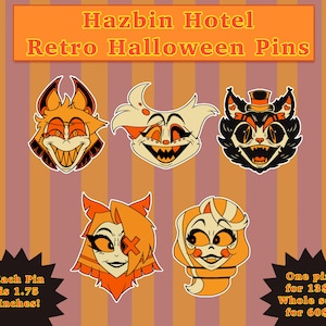 IN HAND Hazbin Hotel Retro Halloween Pins