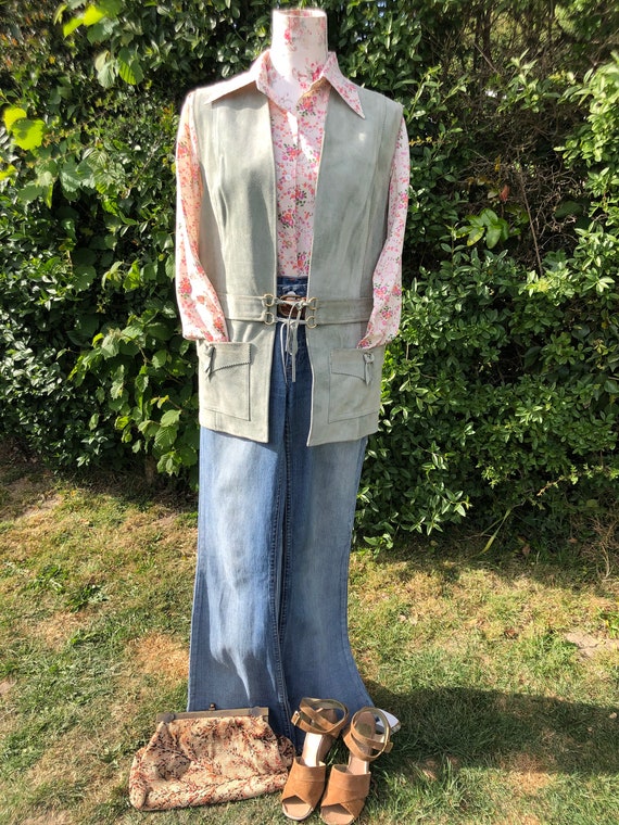 Vintage 1970s suede waistcoat, vintage suede jacke