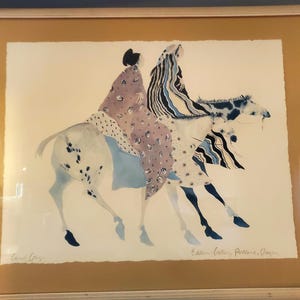 Carol Griggs Native Artwork called Fiesta Days. LARGE framed lithograph. Edition Gallery, Portland Oregon. (Free shipping option in details)