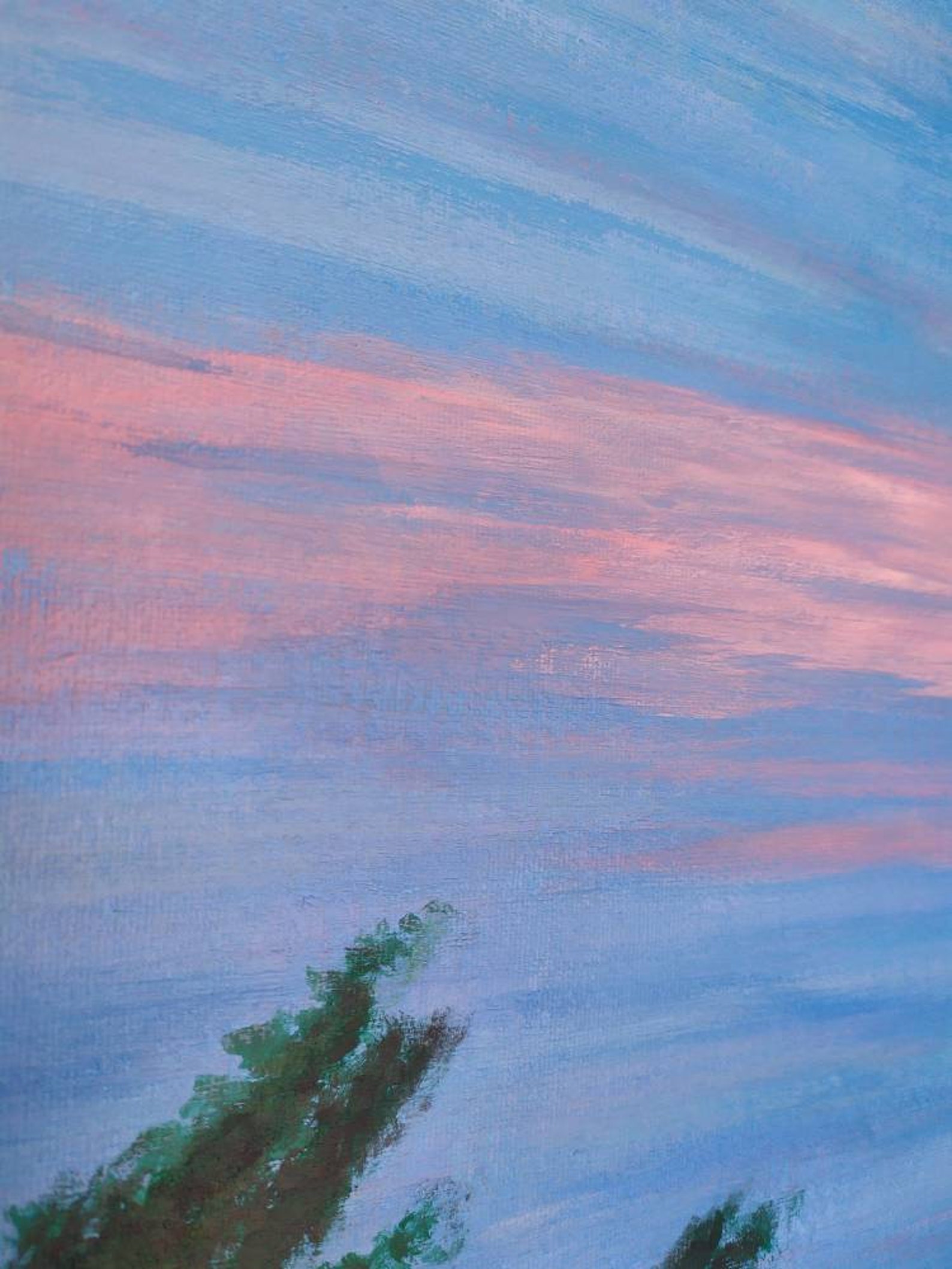Original Painting Sky Pink and Blue Painting Sky Painting Etsy