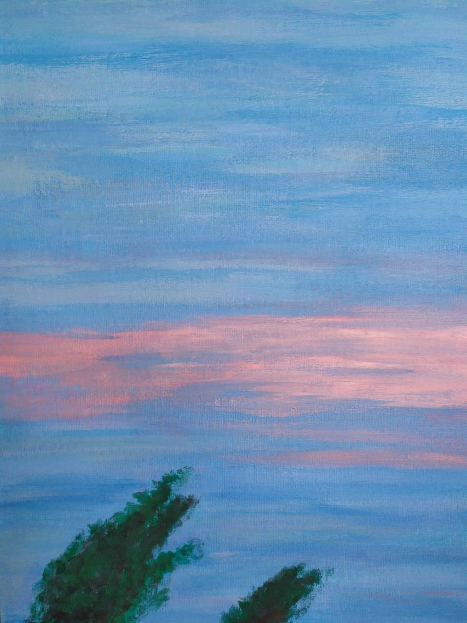 Original Painting Sky Pink and Blue Painting Sky Painting Etsy