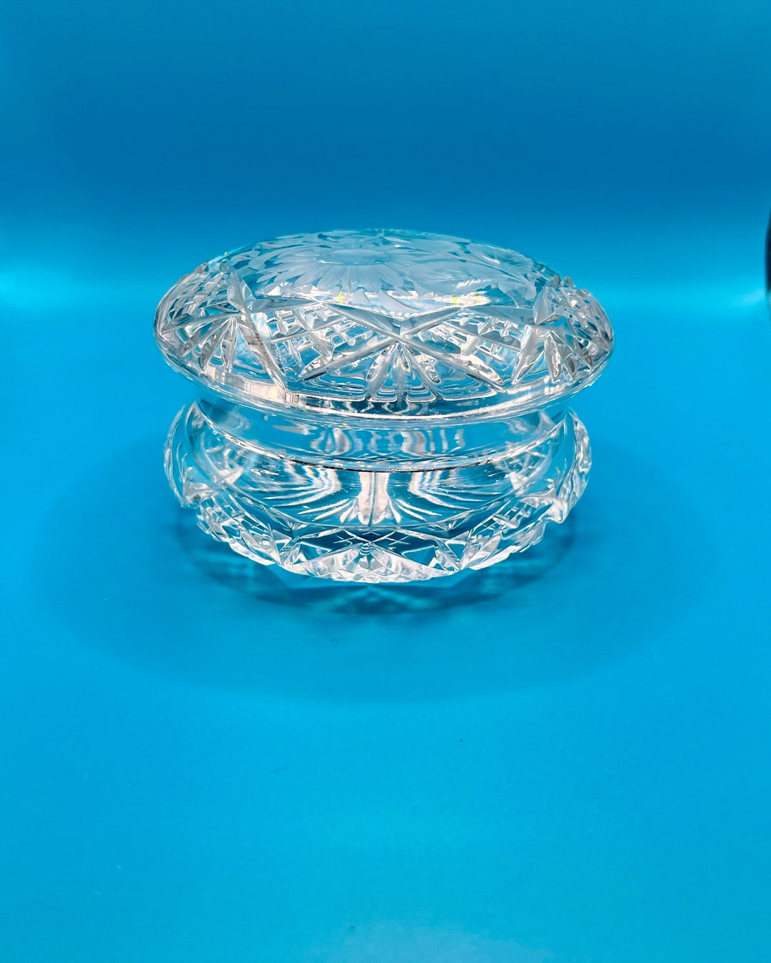 RARITY Small Antique Crystal Bowl With Lid Collectible Jar Etsy