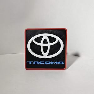 Toyota Tacoma Raised Print Trailer Hitch, Tow, Receiver Cover, Plug. 1.25&quot; & 2&quot;
