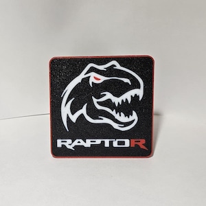 Ford Raptor R Dino F150, F-150, Trailer Hitch Cover, Customizable Color, Receiver Cover, Plug, 1.25&quot; & 2&quot;