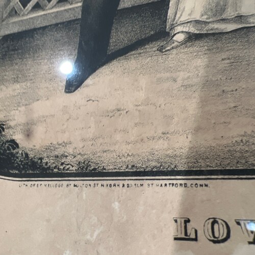Vintage E.C. Kellogg Lithograph Hartford Connecticut Titled Lovers shops Numbered 179 Hand colored