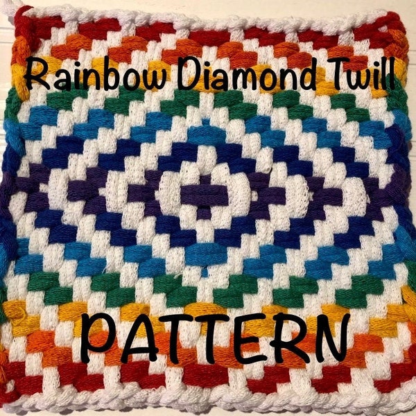 PATTERN Rainbow Diamond Twill Potholder Loop Pattern for both 27x27 (Pro) or 18x18 (Traditional) size looms PDF