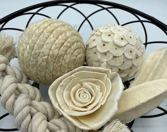 DAR1189.195 Darice Floral Rope Wrapped Ball Natural 6pc DAR1189.195 Darice Floral Rope Wrapped Ball Natural 6pc