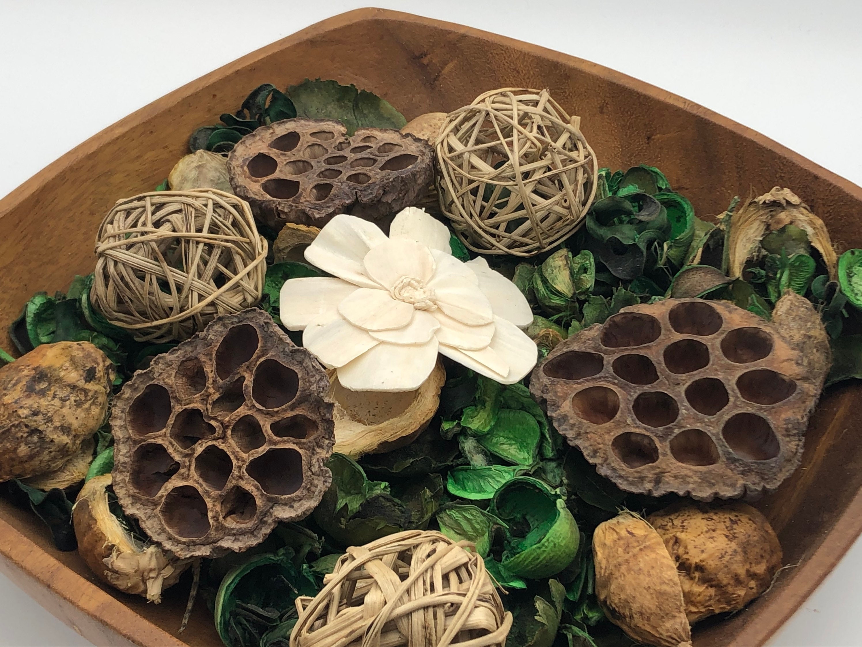 Eucalyptus scented Potpourri with rattan balls lotus pods Etsy