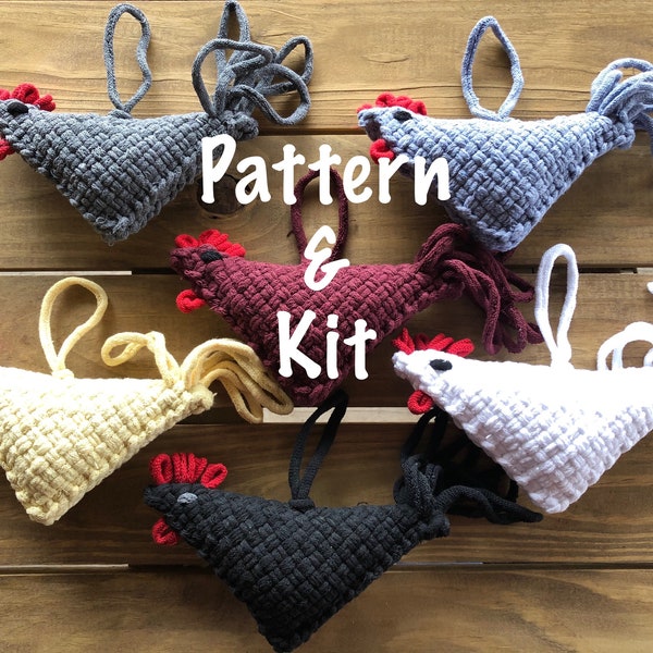 Pattern & Kit Chickens made from Potholders, Stuffed Kitchen Decoration, loomed potholder, choose your breed